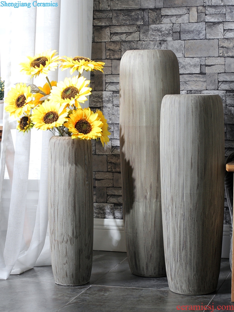 Lucky bamboo dried flowers big ceramic vase Nordic modern furnishing articles, arranging flowers sitting room be born creative home decorations