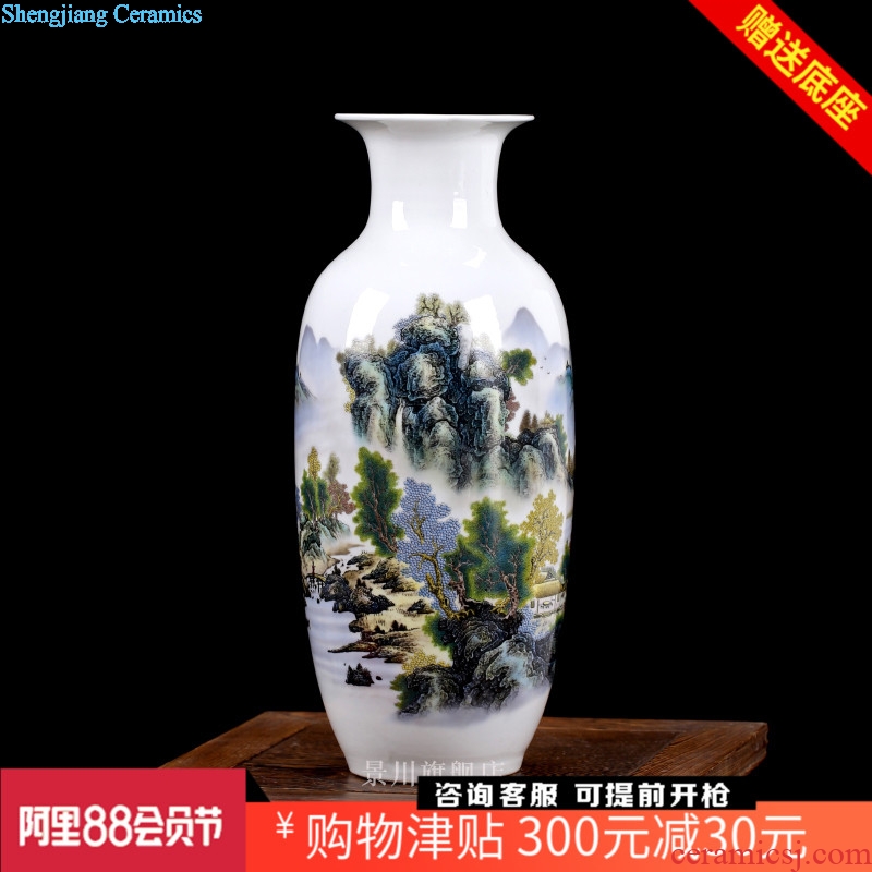 Mountains and rivers xiuse mesa flower landscape painting porcelain bottles of jingdezhen ceramics home sitting room adornment is placed