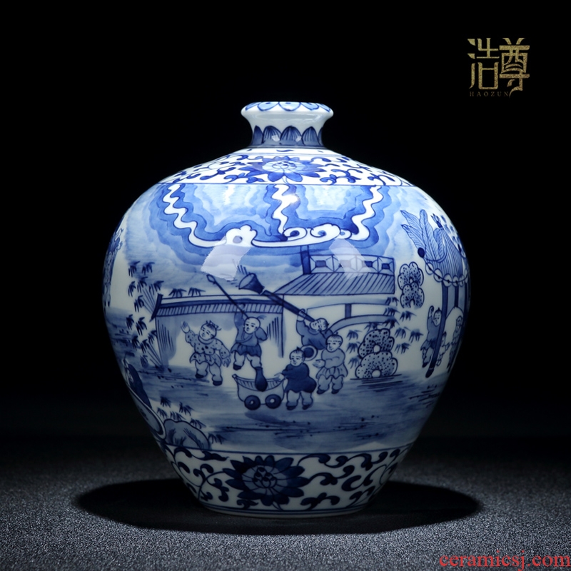 Jingdezhen ceramics archaize the ancient philosophers diagram of blue and white porcelain vase classical Chinese style home decoration crafts are sitting room