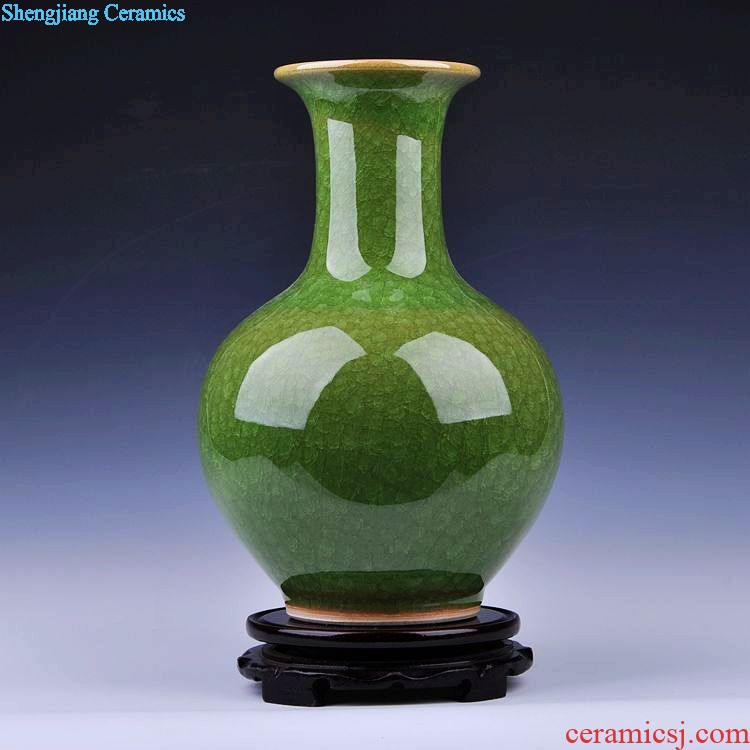 Archaize of jingdezhen ceramics kiln crack glaze jade borneol vase household adornment of contemporary sitting room is placed