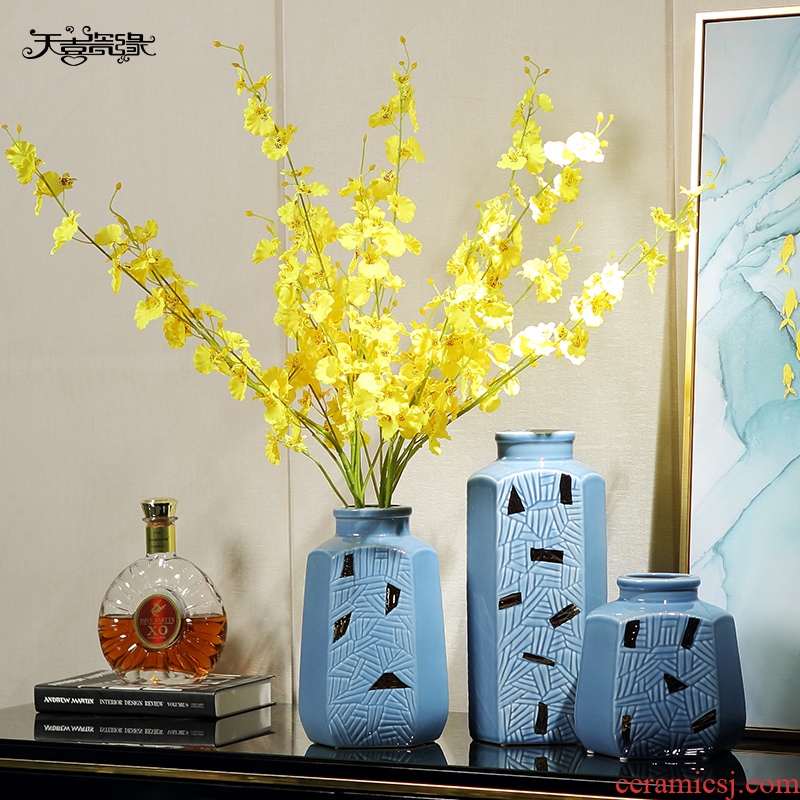 Light european-style luxury example room vases, flower arranging TV ark place the sitting room porch jingdezhen ceramic home decorations