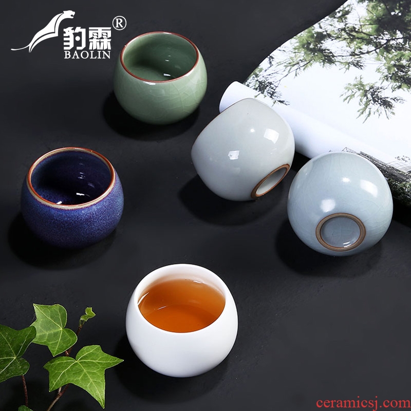 Leopard lam not ceramic cups single cup your kiln kung fu tea light cup sample tea cup tea cup pure manual master list