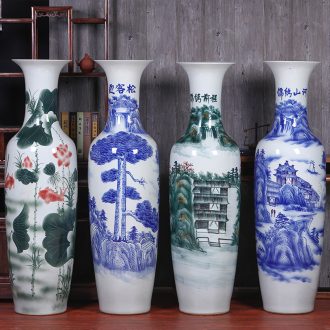 Jingdezhen ceramics home TV ark big blue and white porcelain vase landed the sitting room porch place set decoration