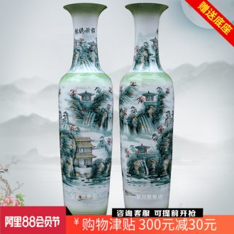 Jingdezhen ceramics hand-painted color bright future of large vase sitting room hotel modern furnishing articles ornaments