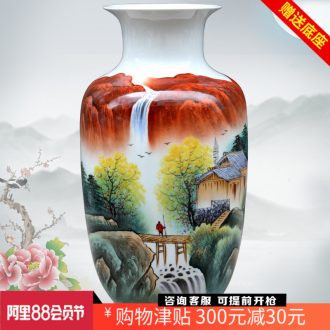 Jingdezhen ceramic hand-painted pastel escape figure in the dried flower vase mesa study office furnishing articles sitting room