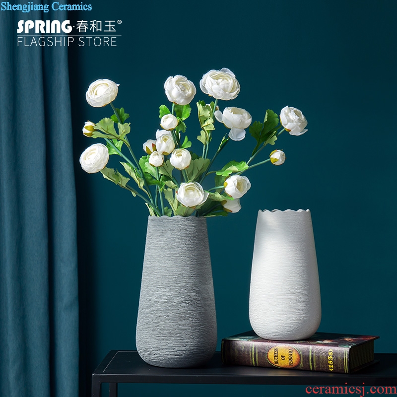 Jingdezhen ceramic wire drawing vase furnishing articles Nordic contracted zen flower arranging flower implement creative home sitting room adornment