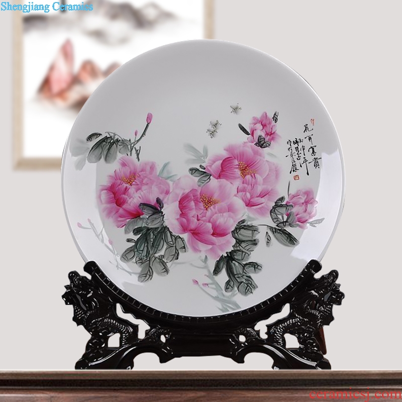 Scene, hang dish jingdezhen ceramics decoration plate of hand-painted sat dish handicraft furnishing articles "blooming flowers"