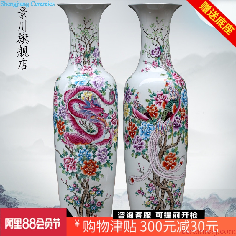 Hand-painted in extremely good fortune jingdezhen ceramic big vase home sitting room ground flower arranging furnishing articles of modern Chinese style act the role ofing is tasted
