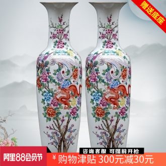 Hand-painted in extremely good fortune to the ground flower arranging large vases, jingdezhen ceramic furnishing articles of modern Chinese style household living room decoration