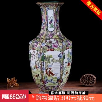 Chinese zodiac figure sitting room place jingdezhen ceramic vase mesa household imitation qianlong classical arts and crafts