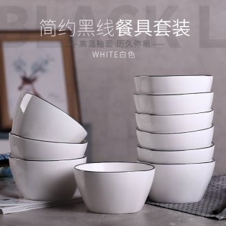 10 only to ceramic dishes suit household of Chinese style rice bowls 4.5 -inch porringer bone heat-trapping ceramic plate