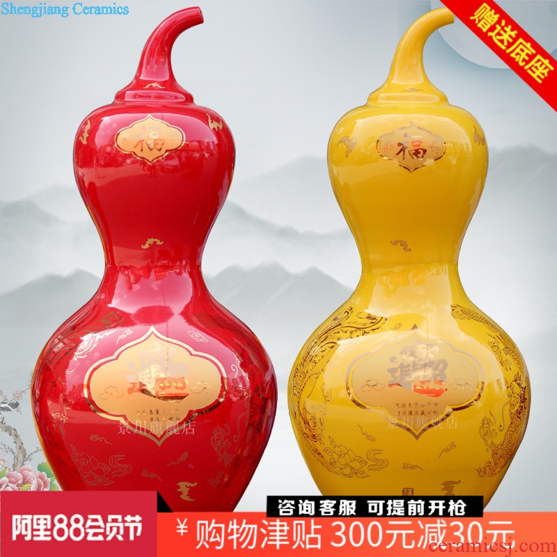 Jingdezhen ceramic maxim landing big gourd vases home sitting room store modern Chinese style furnishing articles