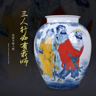 Jingdezhen ceramics hand-drawn characters sitting room porch ark of new Chinese style household crafts vase furnishing articles