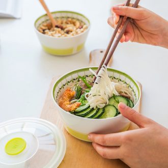 Ijarl million jia household Korean microwave ceramic preservation bowl of fruit bowl bowl of fresh green lunch box cover