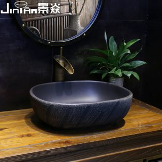 JingYan art stage basin archaize ceramic lavatory basin of wash one Chinese style restoring ancient ways on the bathroom sink