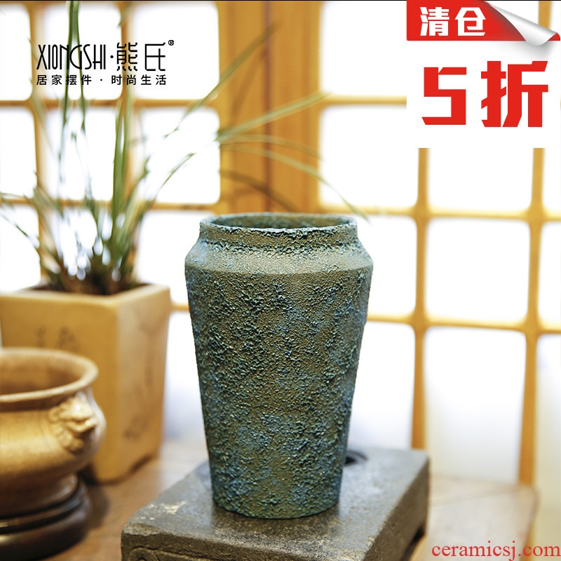 Jingdezhen antique brushed bronze ceramic vase furnishing articles Chinese flower arranging flowers sitting room home decoration, restore ancient ways
