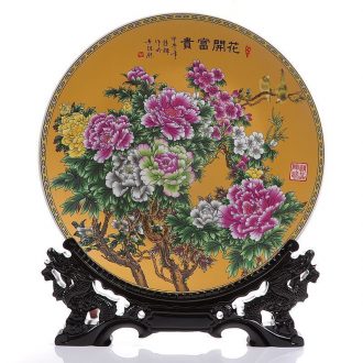 Jingdezhen ceramic blooming flowers hang dish decorative plates home sitting room adornment is placed a wedding gift