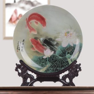 Jingdezhen ceramics home sitting room porch decoration plate creative Chinese style classical handicraft furnishing articles gifts