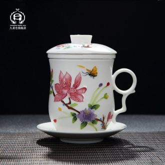 DH tea mugs with cover filter hand-painted teacup household jingdezhen tea cup set office