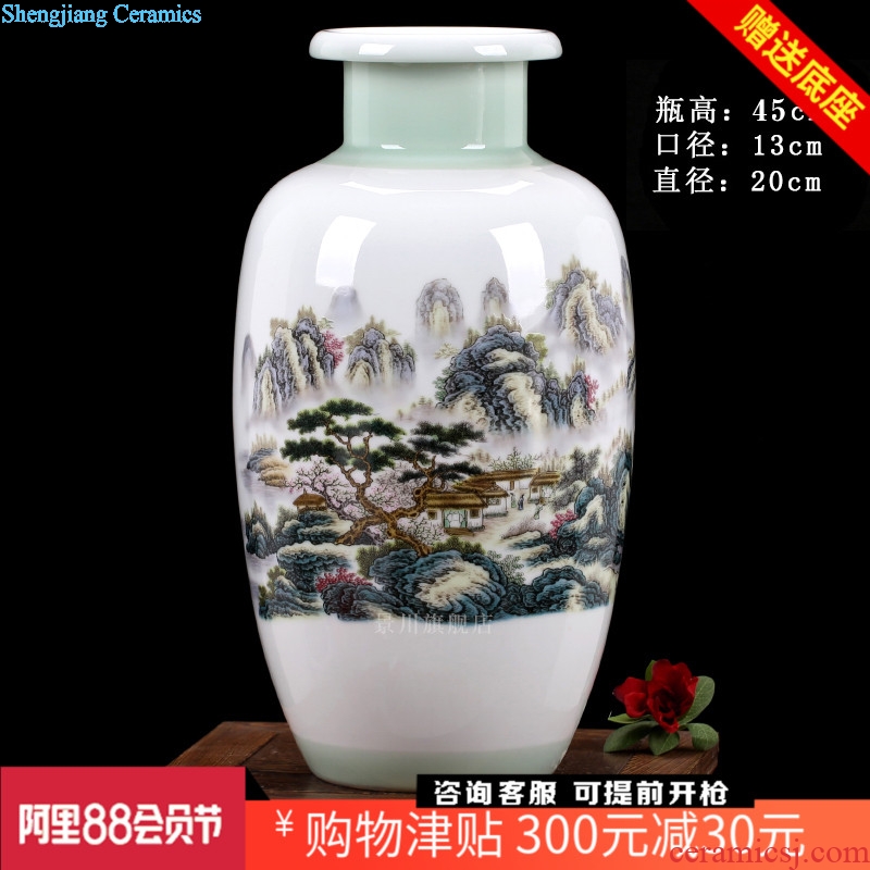 Jingdezhen ceramics landscape painting gourd bottle gourd bottle home furnishing articles mesa of contemporary sitting room adornment is placed