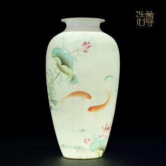 Jingdezhen ceramics and enamel hand-painted vases, flower arranging new Chinese rich ancient frame sitting room adornment is placed