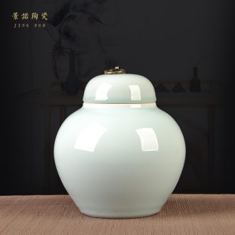 Jingdezhen ceramic pot Chinese style color glaze caddy wedding gift sitting room adornment storage tank porcelain furnishing articles