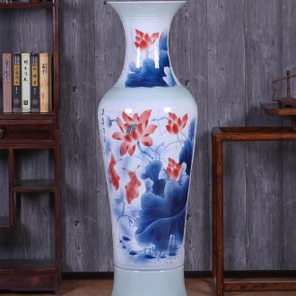 Jingdezhen ceramics hand-painted big vase household living room TV cabinet floor porch decoration hotel furnishing articles