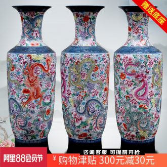 Hand draw pastel five three home sitting room of large vases, jingdezhen ceramics big furnishing articles hotel decoration