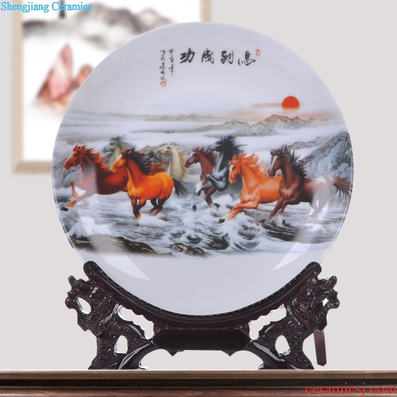 Jingdezhen porcelain modern home decoration porcelain child success sat dish dish ceramic furnishing articles