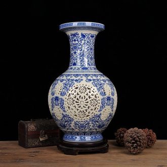 Scene, jingdezhen ceramic vase furnishing articles furnishing articles fashion hollow-out the vase household crafts [large]