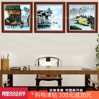 Hand-painted jiangnan xiuse ceramic painting jingdezhen porcelain plate painting the living room a study sofa setting wall adornment that hang a picture