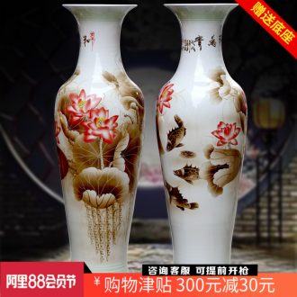Jingdezhen ceramic hand-painted color ink harmony is the sitting room of large vase household study office decoration furnishing articles