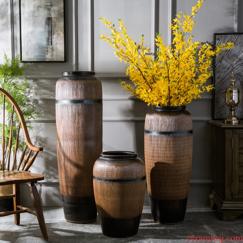 Jingdezhen ceramic hotel villa large vases, flower arrangement sitting room adornment window big POTS furnishing articles flowers