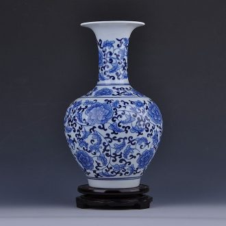 Jingdezhen blue and white bottle of classical Chinese hand-painted ceramics archaize sitting room porch household adornment handicraft furnishing articles