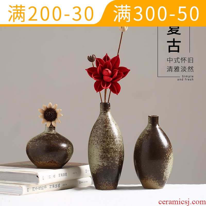 Floret bottle of restoring ancient ways furnishing articles dried flower arranging flowers sitting room household ceramics creative Chinese style table mesa home decoration