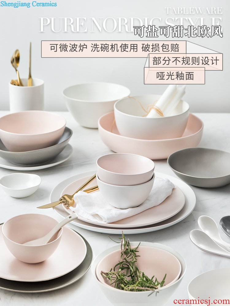 The dishes suit household boreal Europe style ceramic tableware ikea Japanese dishes individuality creative web celebrity contracted ins