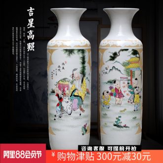 Jingdezhen ceramic hand-painted lucky character figure sitting room of large vase study Chinese furnishing articles