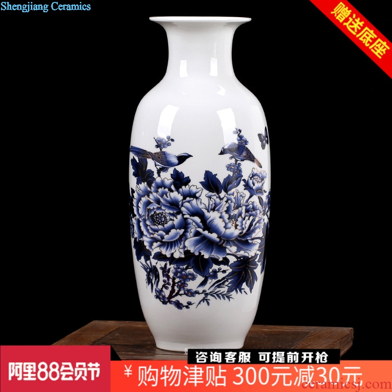 Jingdezhen ceramics blue gold blue and white porcelain vase peony new home decoration porcelain mesa furnishing articles