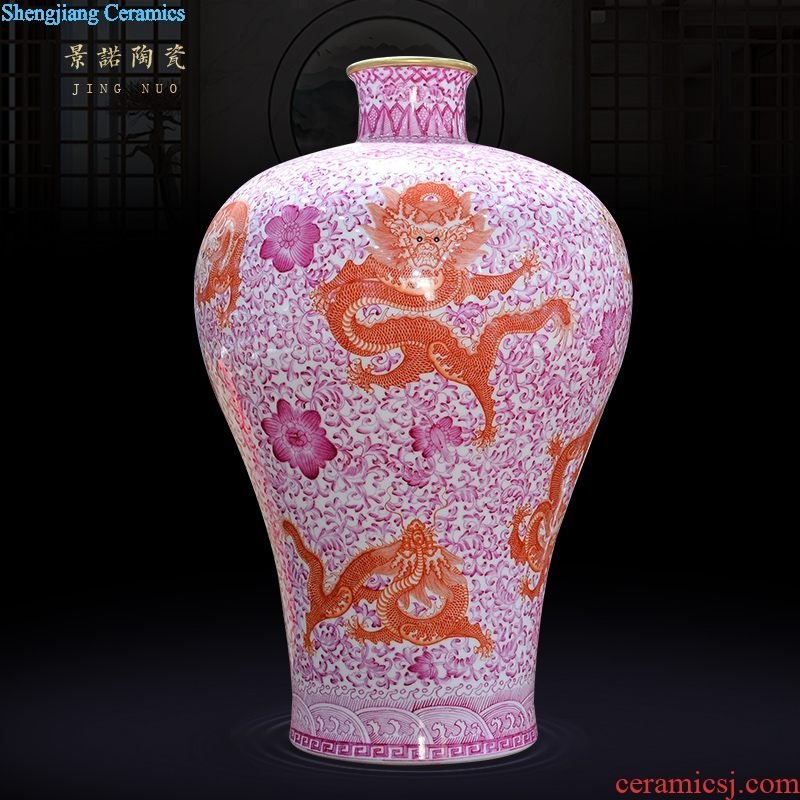Jingdezhen ceramics antique hand-painted dragon mei bottles of new Chinese style sitting room adornment is placed the vase
