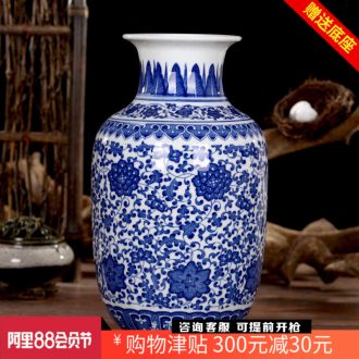 Rich ancient frame antique vase of blue and white porcelain of jingdezhen ceramics mesa place sitting room creative decorative arts and crafts
