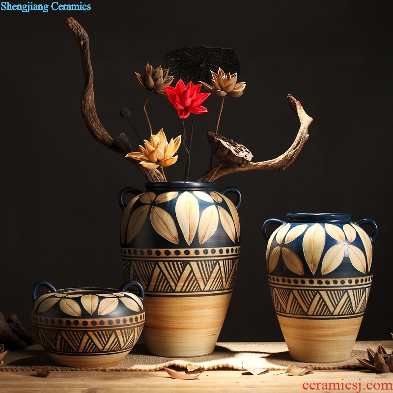 Composed of ancient earthenware jar are dried flower flower implement original ceramic coarse pottery flowerpot vase do old zen simple furnishing articles