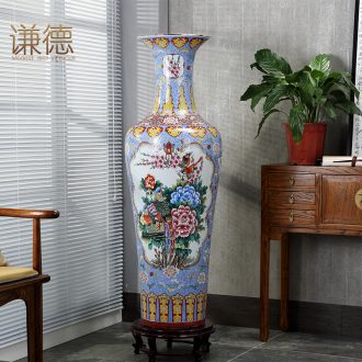 Jingdezhen ceramics hand-painted large vases, new Chinese style opened housewarming gift flower arrangement sitting room adornment is placed