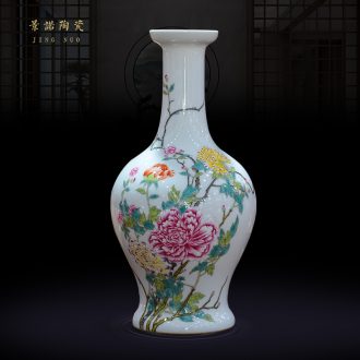 Jingdezhen ceramics antique hand-painted flower vase new Chinese style home sitting room adornment is placed