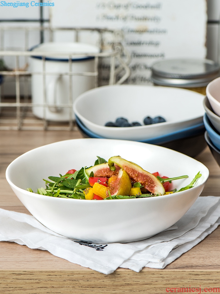 Creative household ceramic bowl lovely sweet fruit salad bowl bowl Nordic web celebrity food bowl bowl ins wind tableware