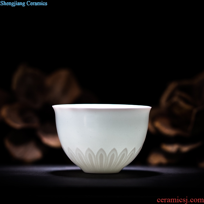 TaoXiChuan jingdezhen ceramic film violet carved mean tire single cup kung fu tea cups master sample tea cup