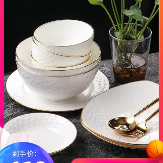 European style phnom penh dish suits home dish bowl chopsticks dishes bone China jingdezhen ceramics cutlery set jade