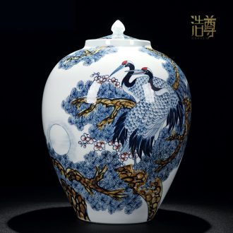 Jingdezhen hand-painted ceramic Denton cranes vases, decorative furnishing articles sitting room porch TV ark craft gift