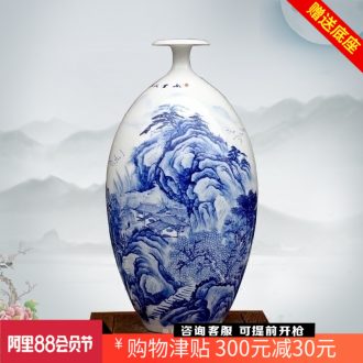 Jingdezhen ceramic hand-painted somebody else vase in the mountains of modern household of Chinese style living room craft ornaments archaize furnishing articles