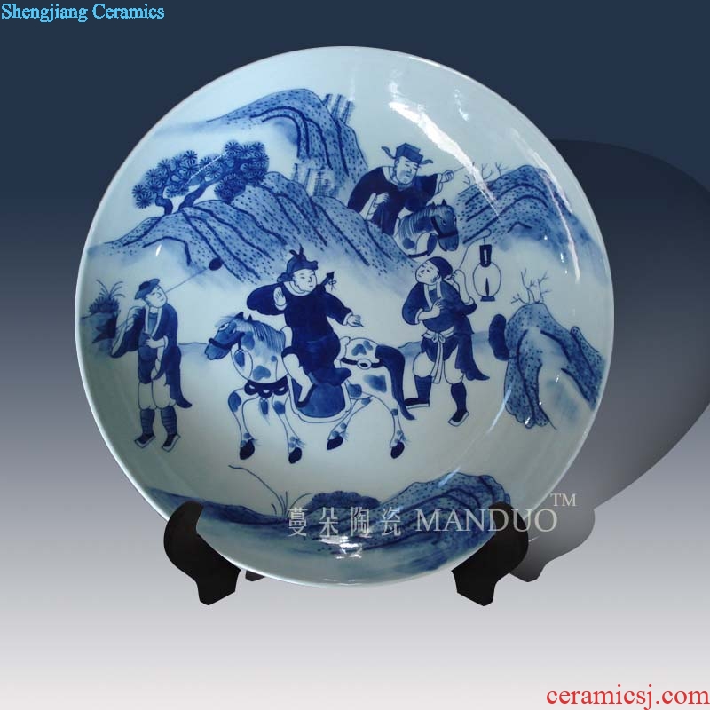 Jingdezhen blue and white kangxi chariots and horses one story porcelain furnishing articles hand-painted hand-painted kangxi steeds decorative porcelain