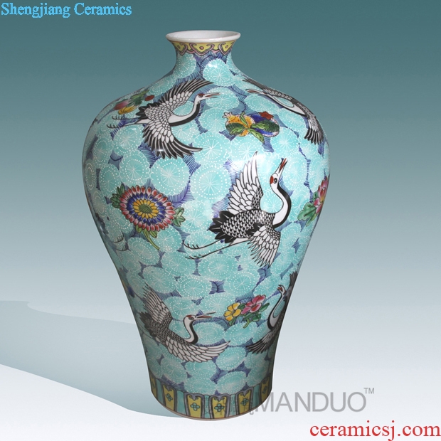 Tendril jingdezhen ceramic hand-painted flowers powder enamel vase high-grade high-grade gift porcelain vase modern decorative furnishing articles